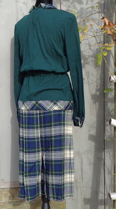 Vintage 1940s Wool Plaid Skirt and Sweater Set- New York Label – Rare