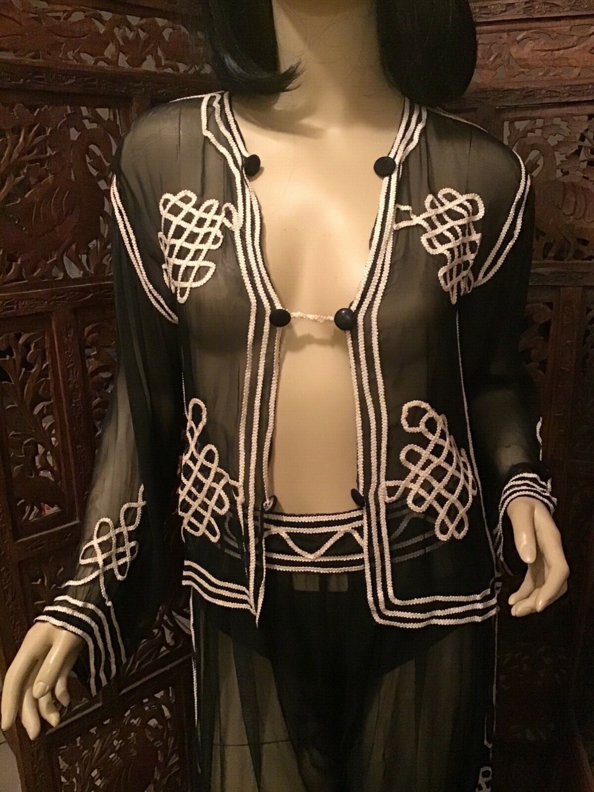 Vintage Sheer Black Harem Girl Lingerie Ensemble