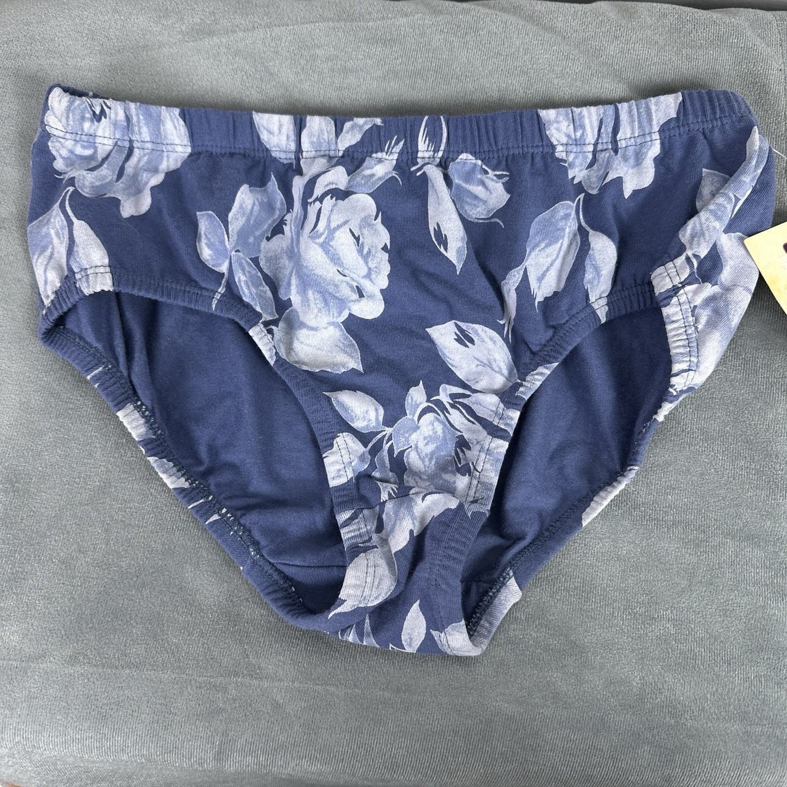 Vintage Faded Glory Panties Size Medium Boyleg Briefs Panties Blue Floral NOS