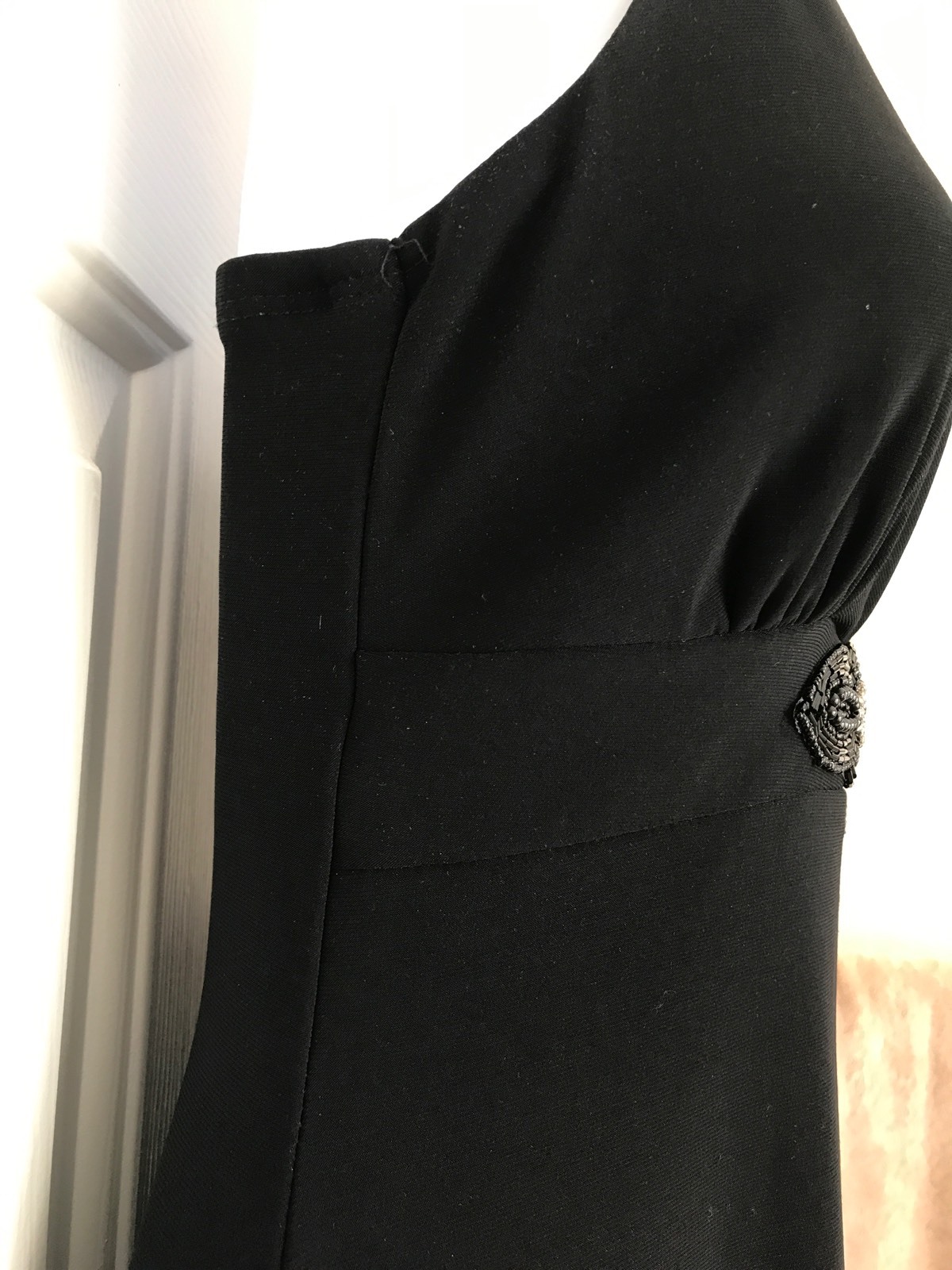 Vtg 90s Y2K B Darlin Black Midi Dress Sz 3/4 Strappy Empire Waist Tulle Party