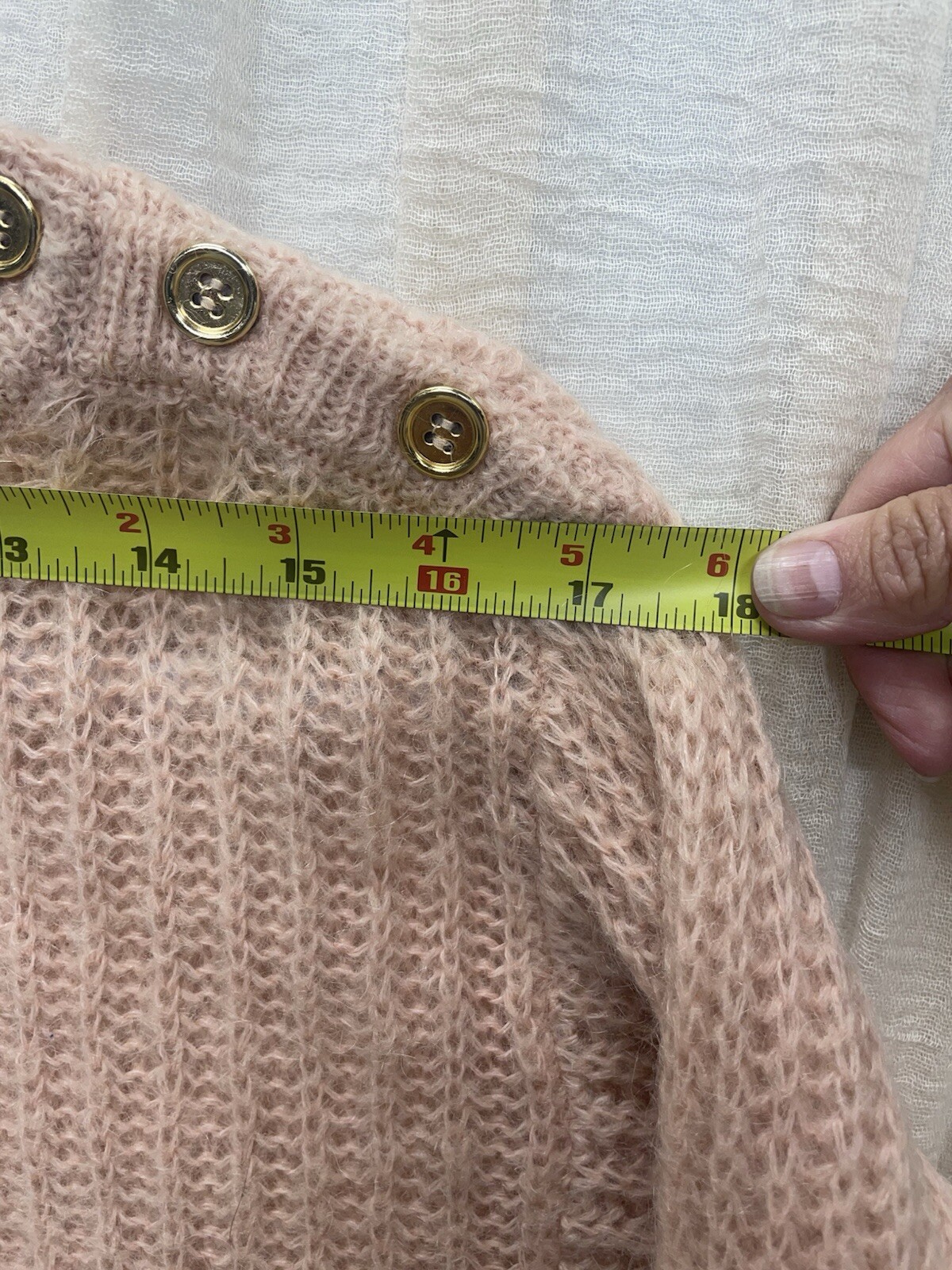 Vintage JH Collectibles Peach Sweater Kid Mohair, Wool, Nylon, Size S