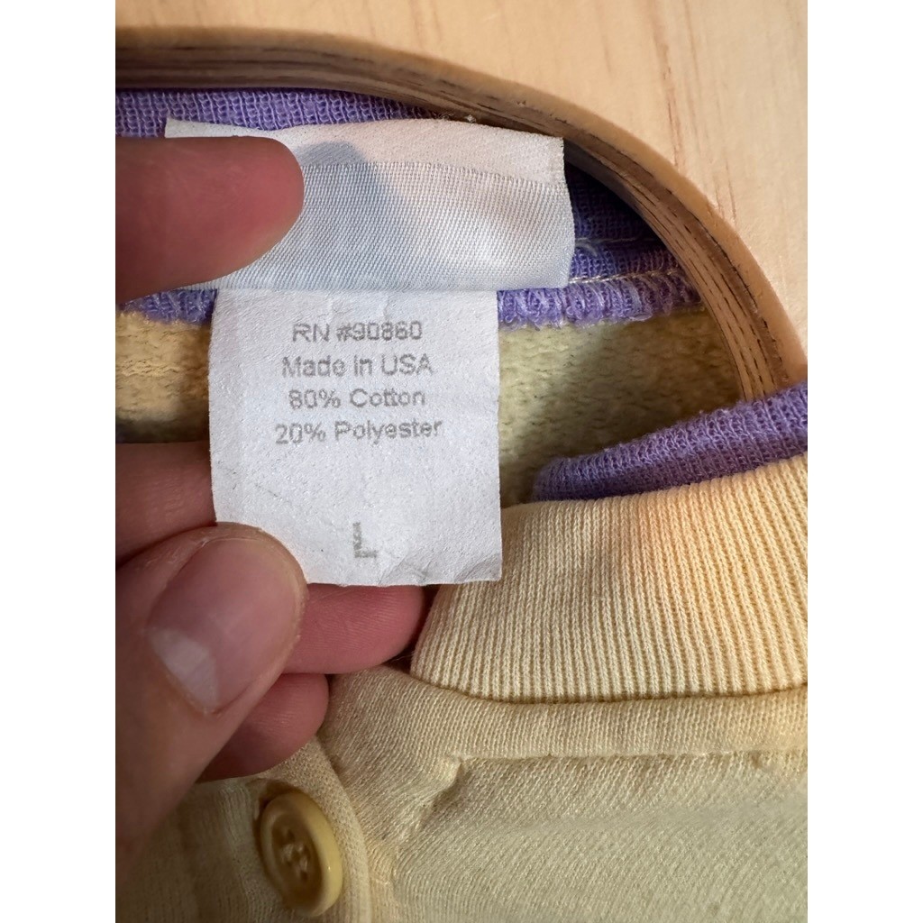 Vintage National Wildlife Federation Hummingbird Sweatshirt Cardigan Yellow L
