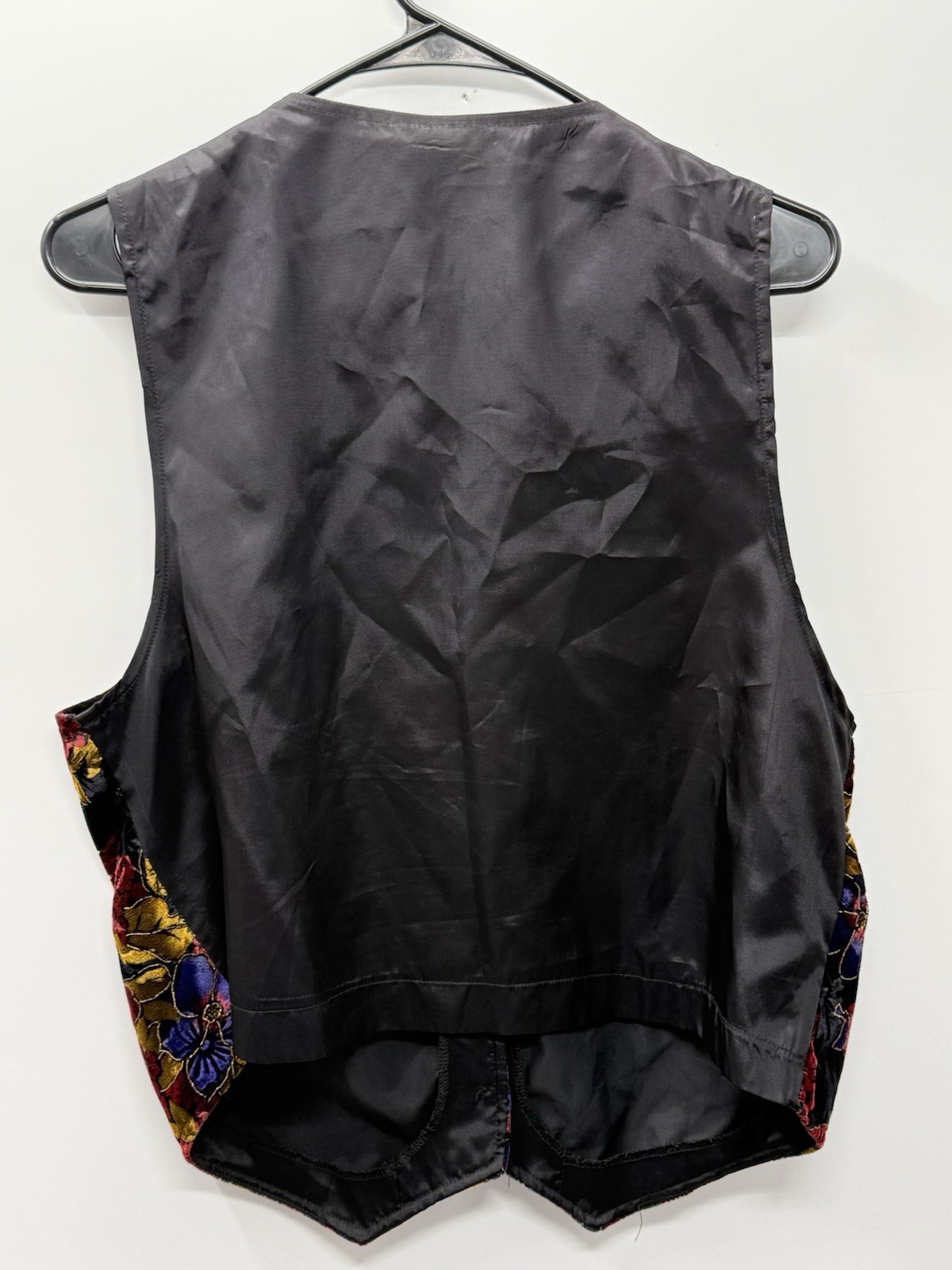 VTG Floral Velvet Vest Large Boho Whimsigoth Dark Academia Tapestry Lightweight