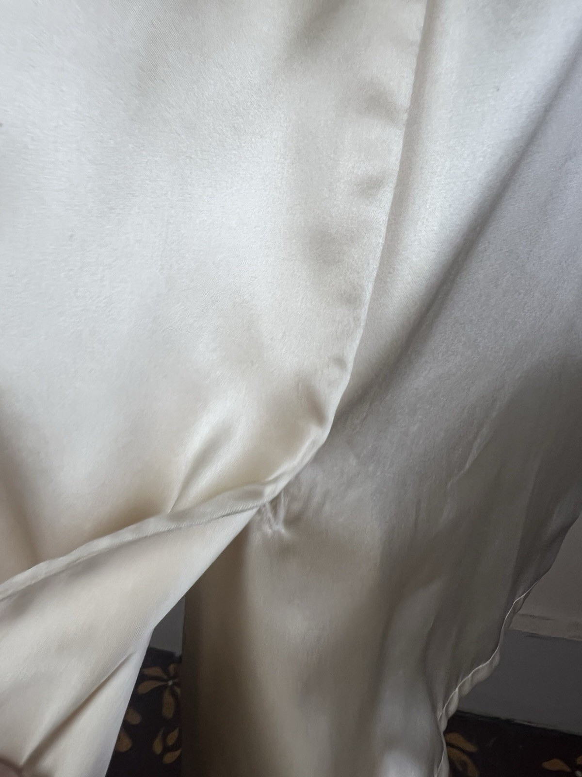 VTG 90’s Nilani Silk Blouse Embroidered Collar Buttons Petite 12 Ivory White