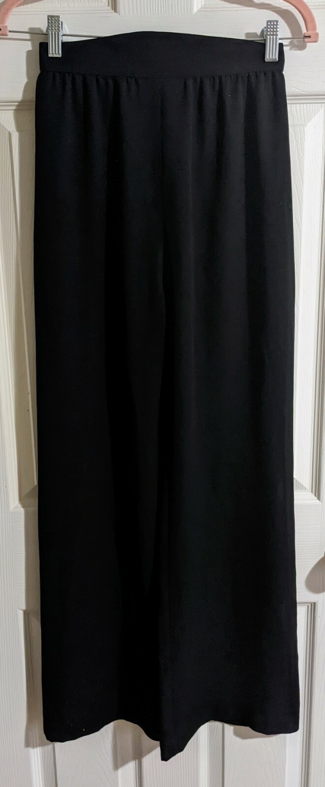 Vintage Thierry Mugler Black Pants 38 Made in France US 2/4 High Waist Wide Leg