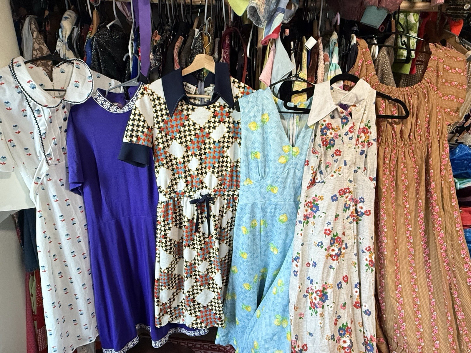 Lot Of 6 Vintage 1960s 1970s Dresses Goldworm Funky Prairie Dresses 60s 70s