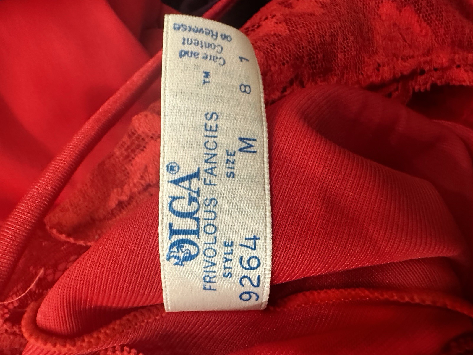 Vintage Olga Frivolous Fancies Red Nightgown Slip Dress – Medium
