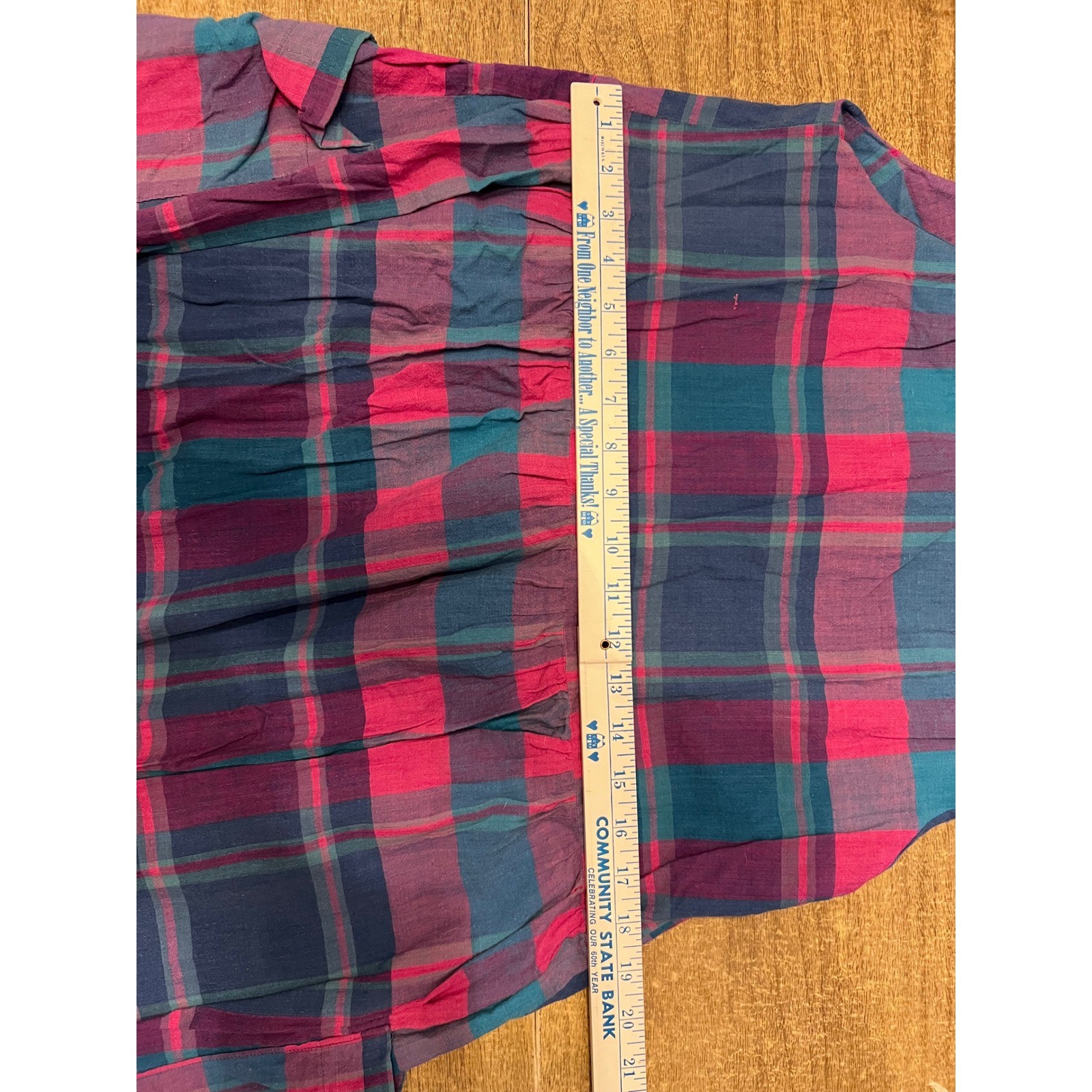 Vintage Unbranded Handmade Women’s Jumper Dress Pink Blue Plaid Country No Tags