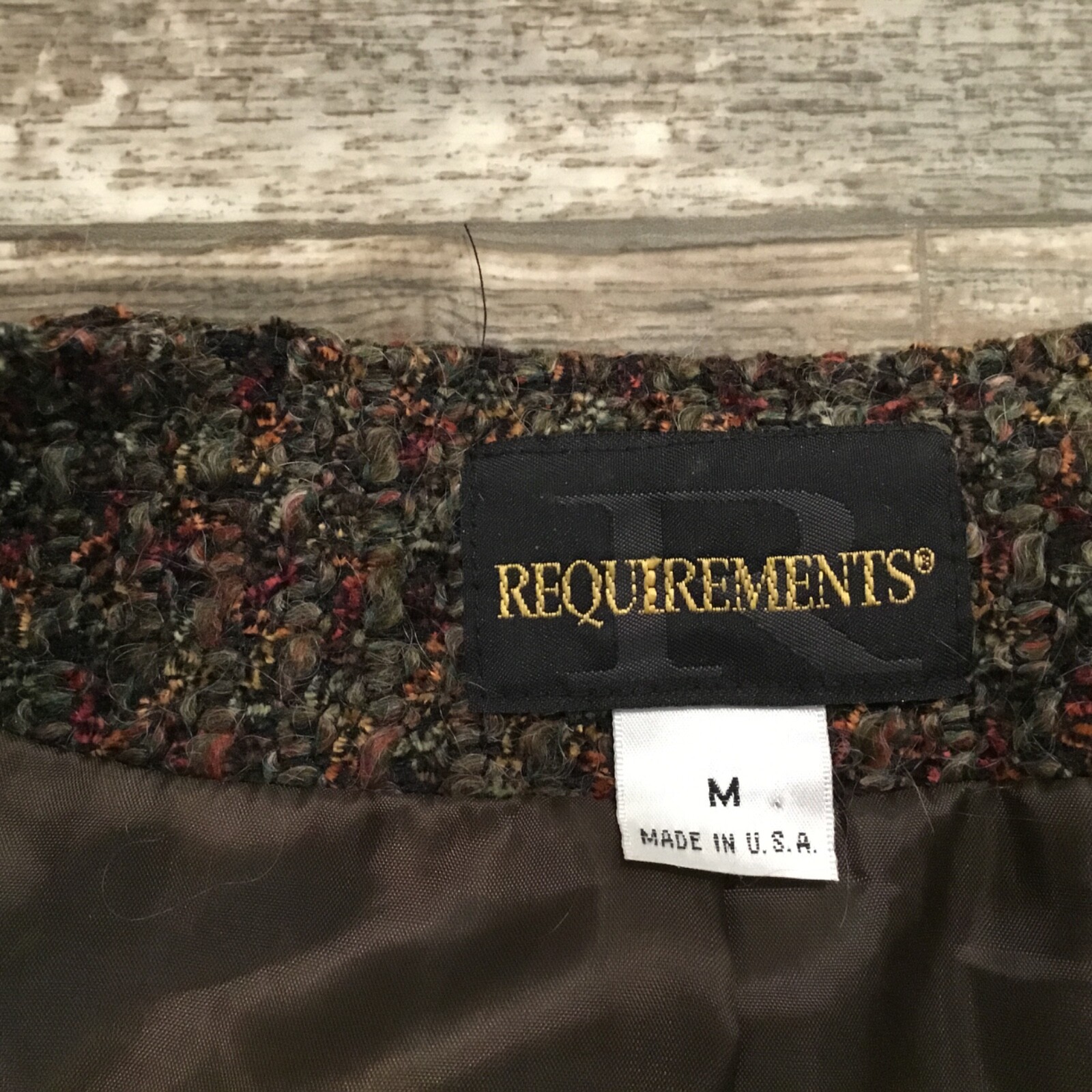 Vtg Tweed Vest Size M Chocolate Brown Vibes Y2K Full Zip Lined Dark Academia