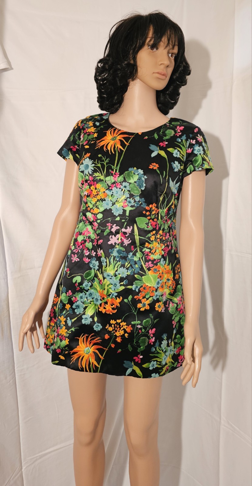Vintage Women’s 1960s Pop Art Silk B. Altman Designer Dress Orig Label