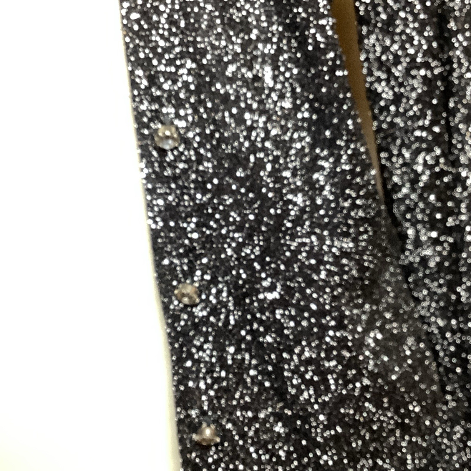 VTG 70’s BLACK & SILVER LUREX SPARKLING METALLIC JACKET HOLIDAYS PARTY