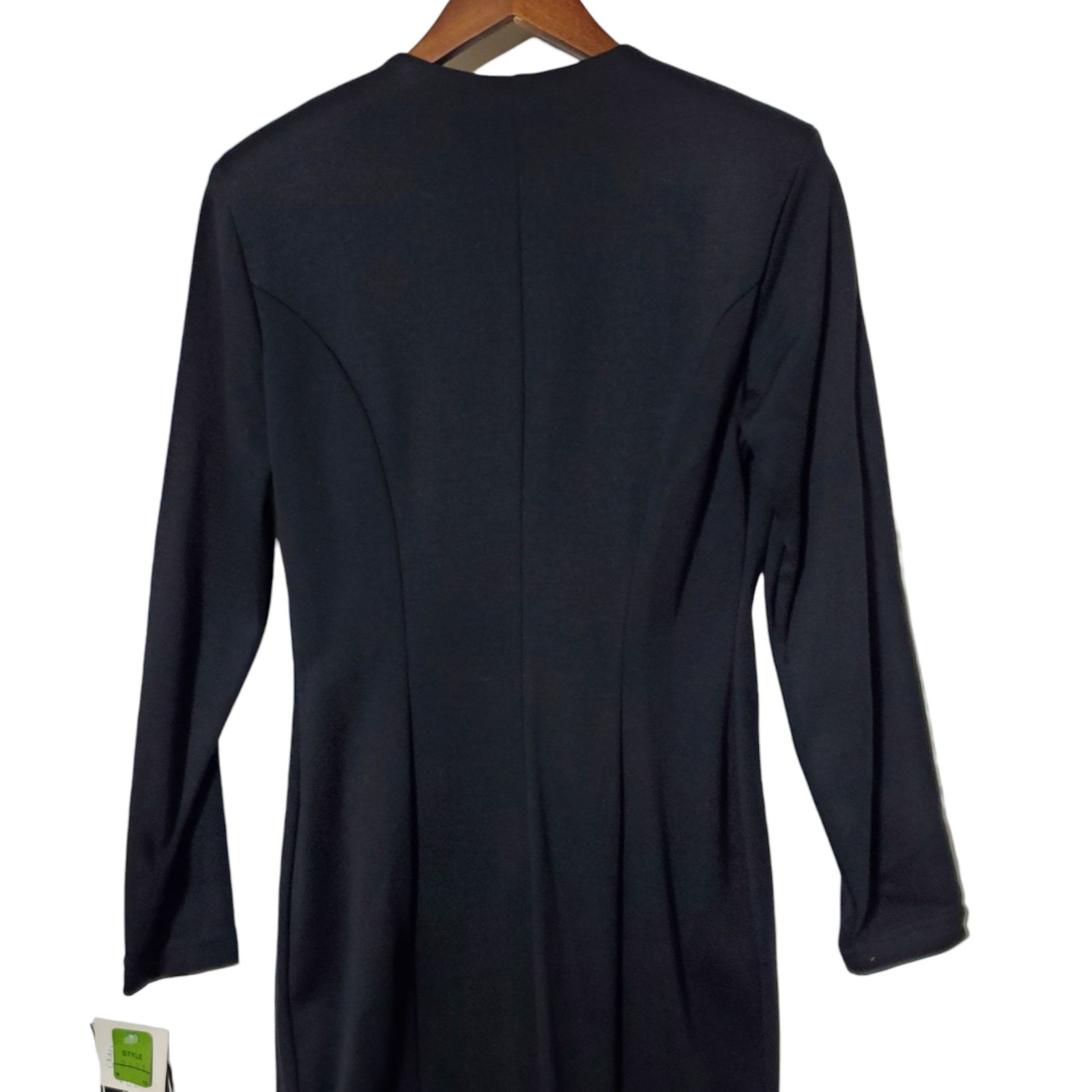 Vtg Black Knit Button Up Dress Size 10 Dawn Joy 1970s 1940s Femme Fatale NWT