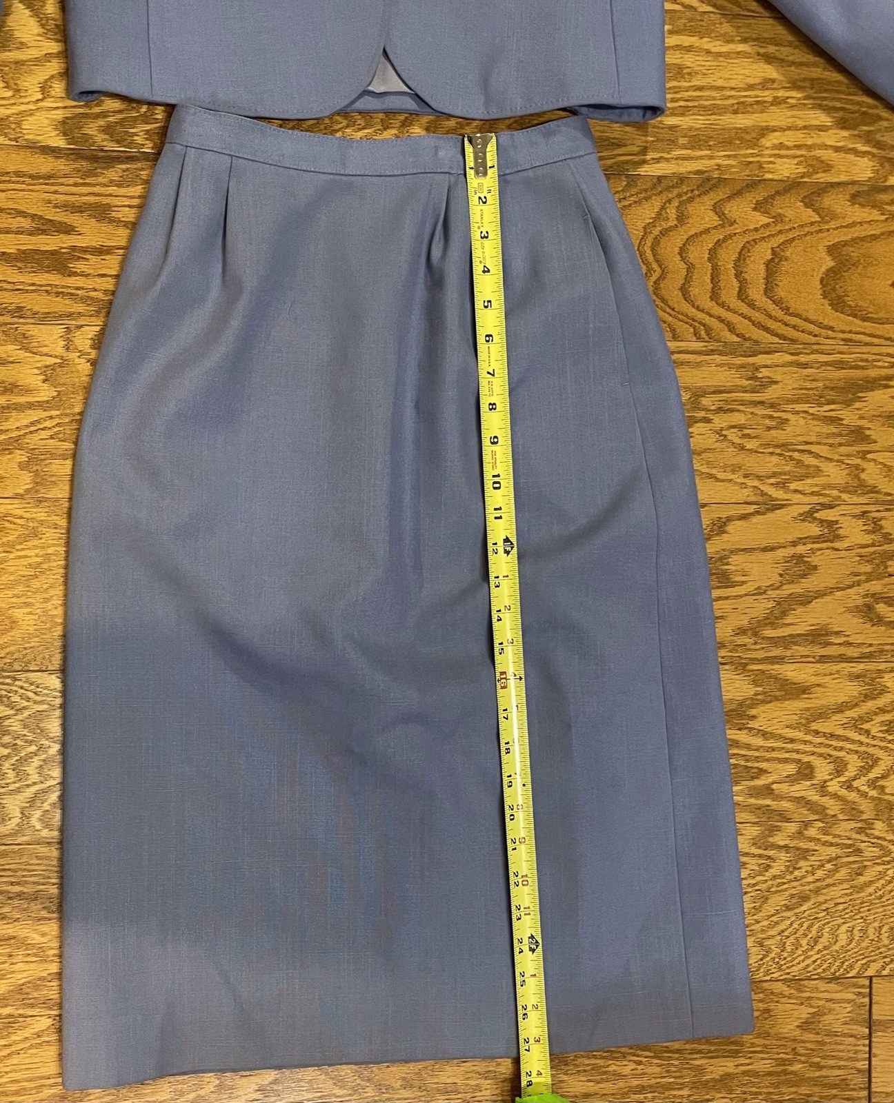 Vintage Jordache Suit Jacket Skirt Set Periwinkle Women Sz 8/9