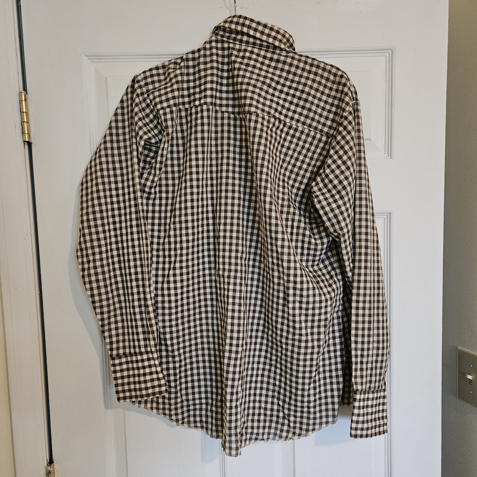 Vintage 80s Dee Cee Brand Western Pearl Snap Shirt Women’s 16-34 Brown Check USA