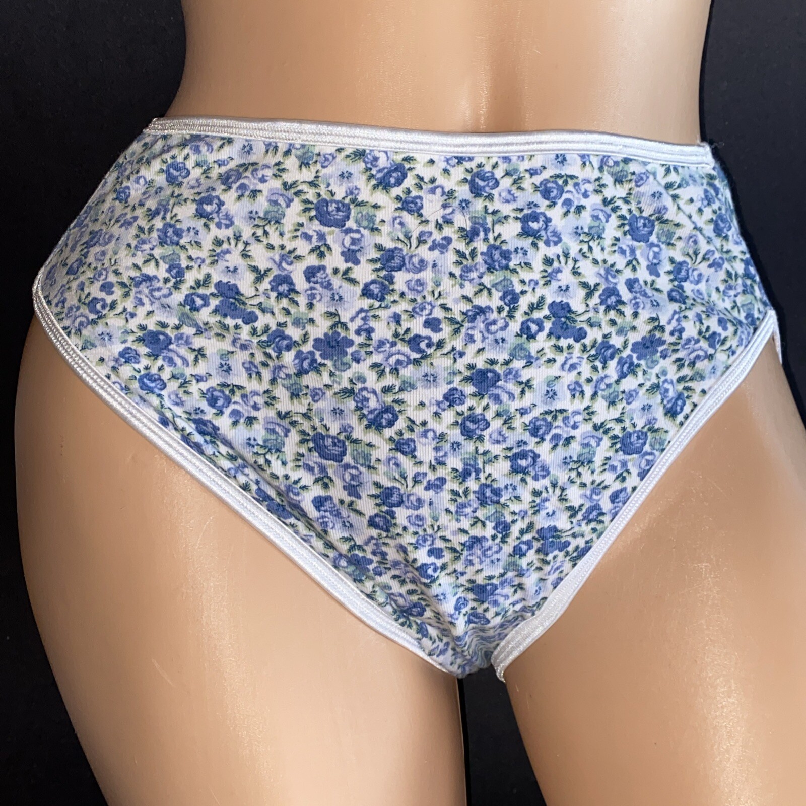 Vanity Fair Y2K 18-321 7 L Floral Cotton Vintage Hi-Cut Bikini Underwear Panties