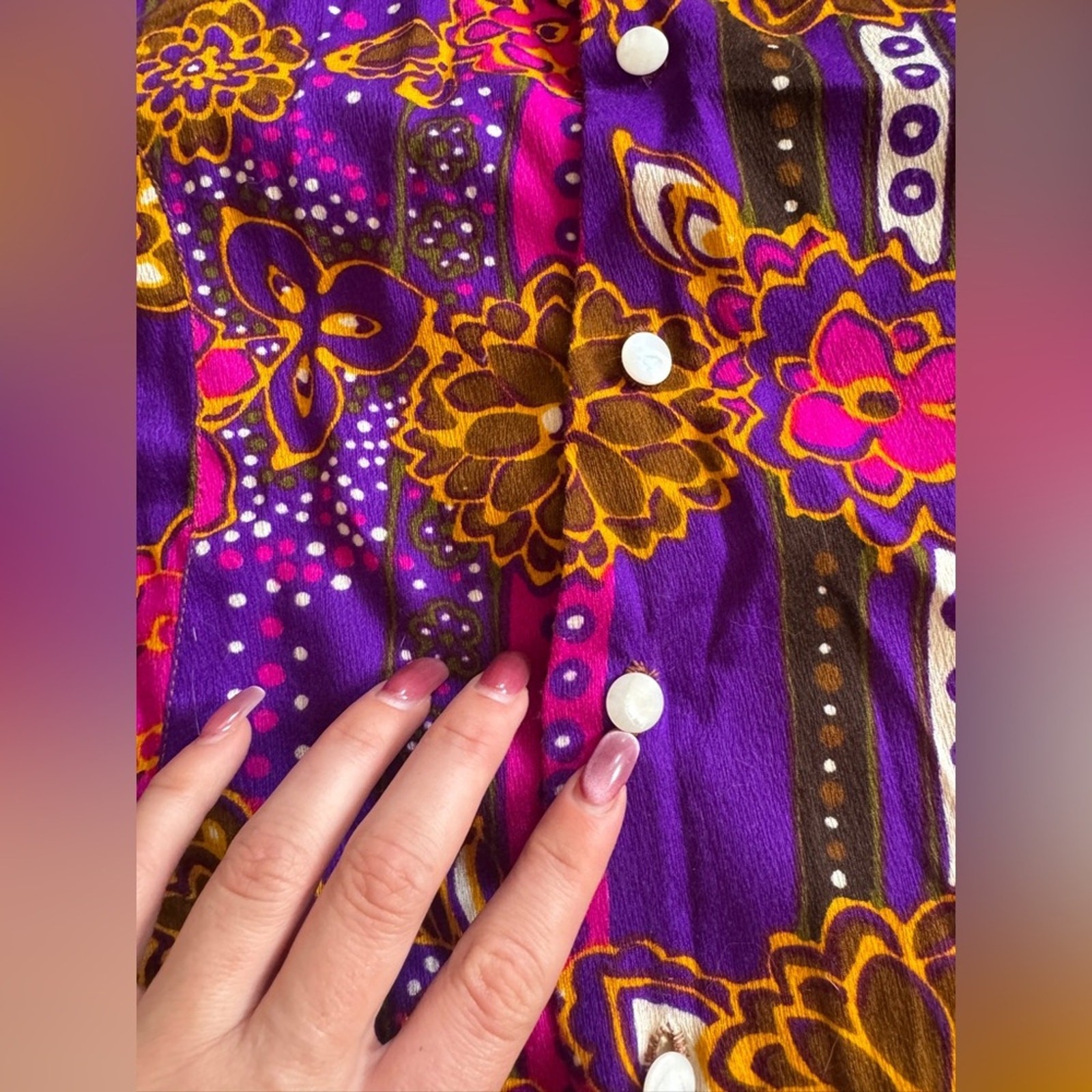 70s Vintage Acrylic Barkcloth Honeymoon Set – Dress and Shirt