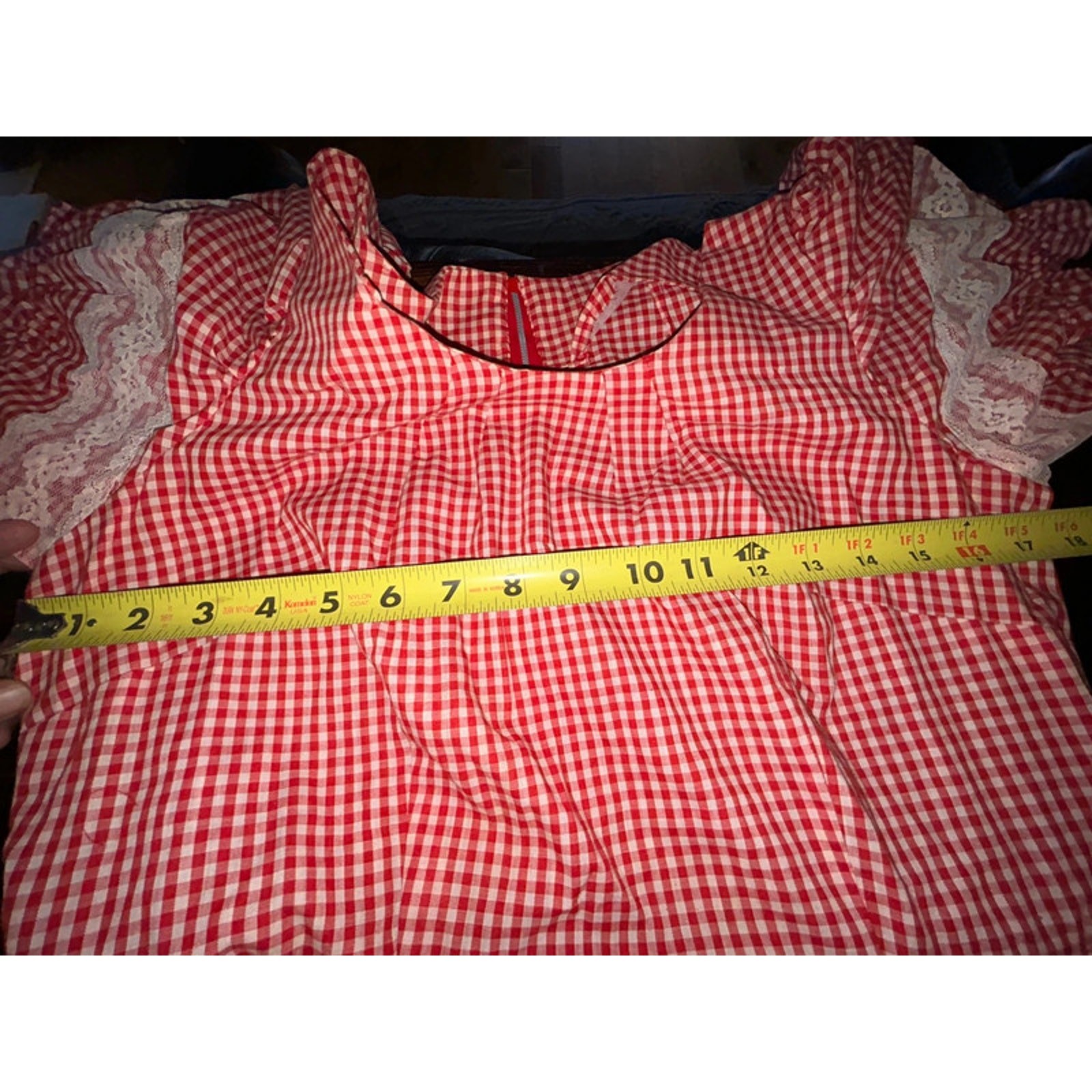 Vintage Square dancing dress red and white gingham country western small/med