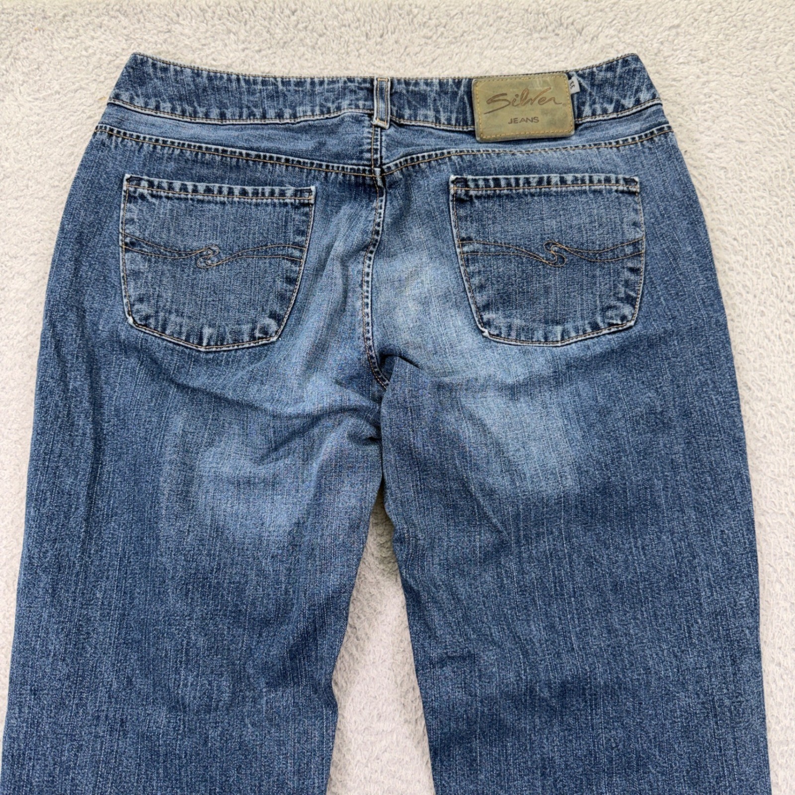 Vtg Silver Jeans Womens 33×32 Blue Flare Bootcut Dark Wash Denim Canada Made