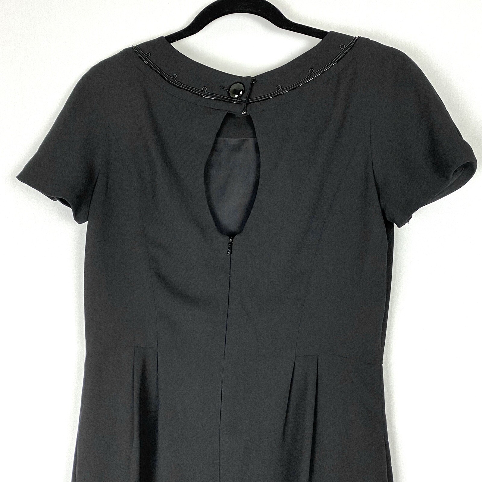 Vintage Yves Cossette Depeche Mode Little Black Dress US 10 Petite Beaded Detail
