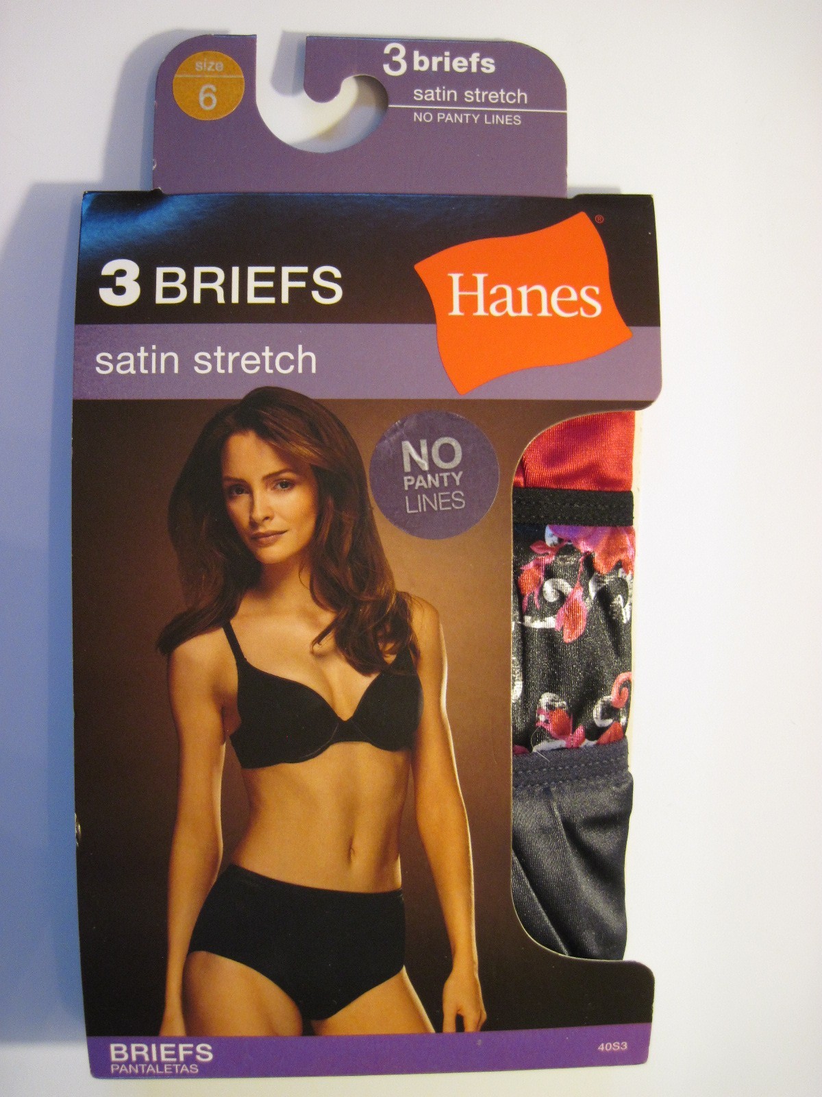 3 Pack NOS Hanes Satin Stretch Briefs Second Skin Silky Shiny Panties Size 6