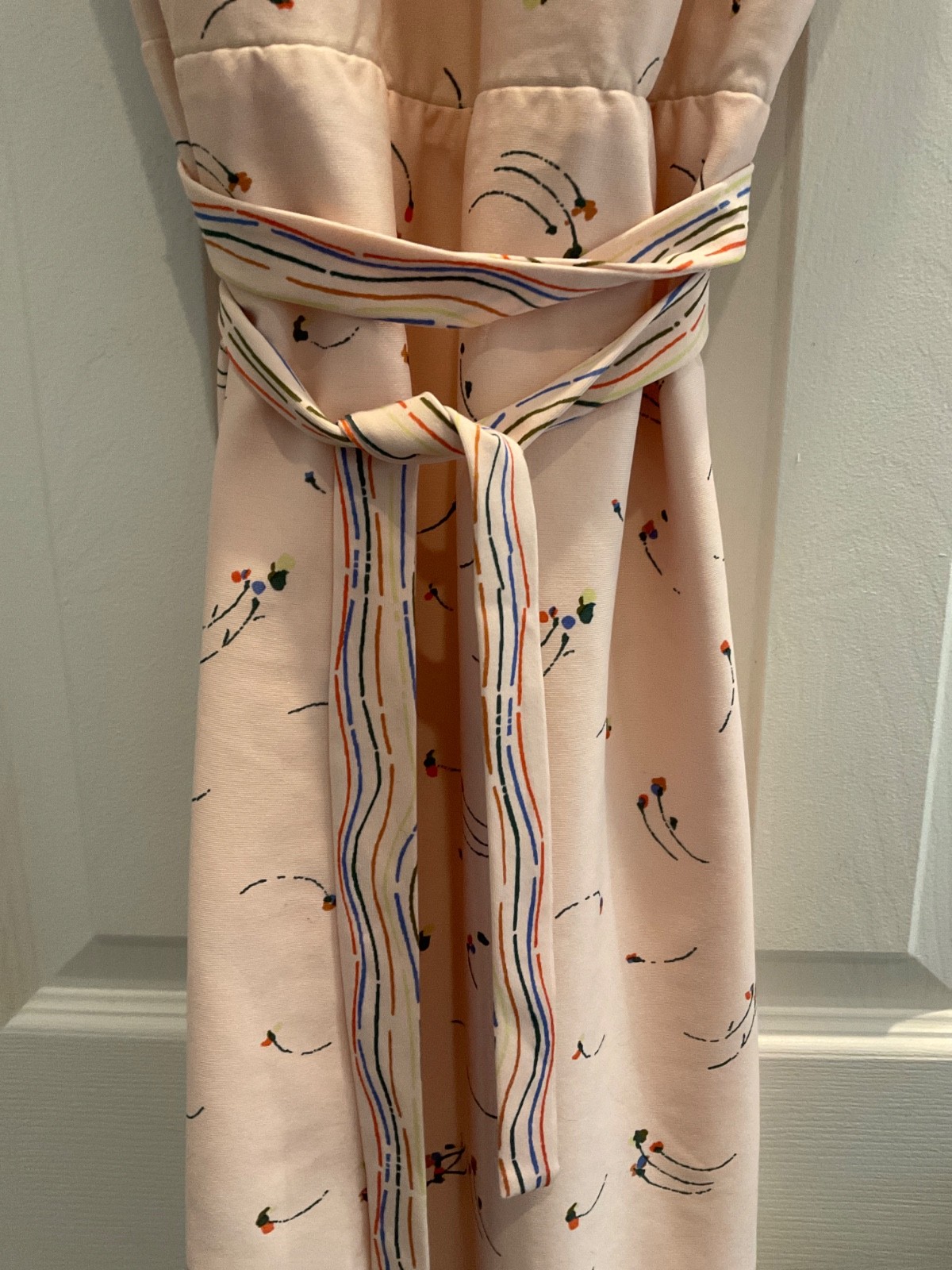 Vintage Robby dress by Mr George peach/ pink hue with flowers midi