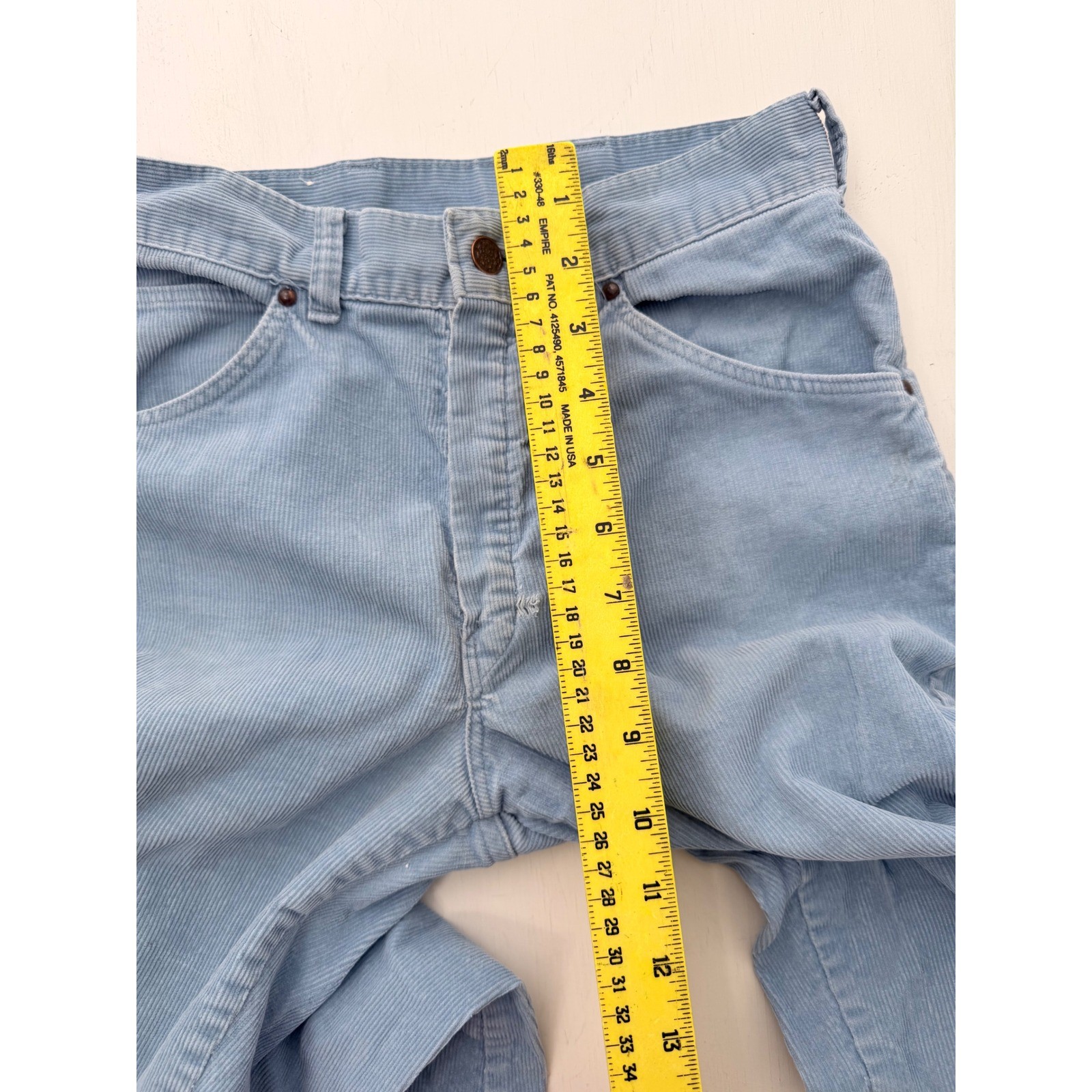 Vintage Big Yank Blue Corduroy Bell Bottom Flare Pants High Rise 26×30 Scovill