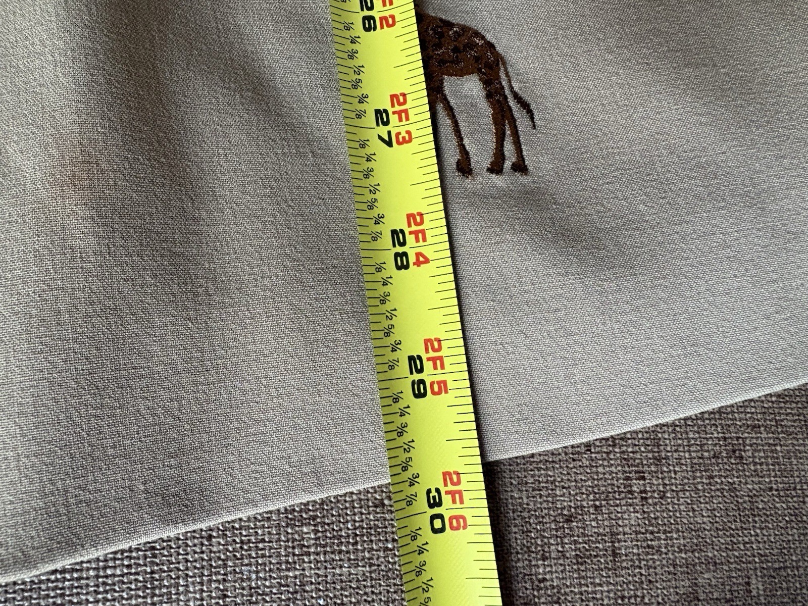 VTG The Quacker Factory 1X Embroidered Giraffe Blazer Camel Khaki Retro Safari