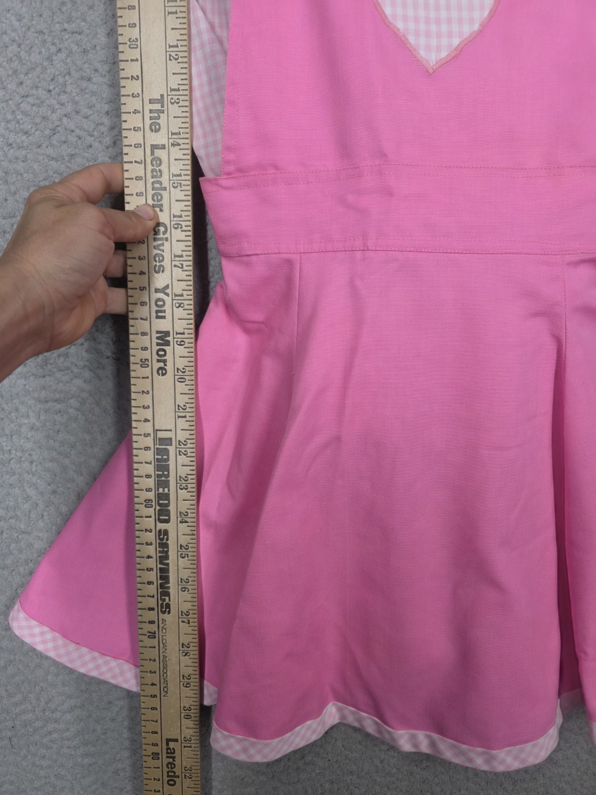 Vintage 70s Overall Dress Outfit Size 0 XS Pink Gingham Peasant Blouse Teens