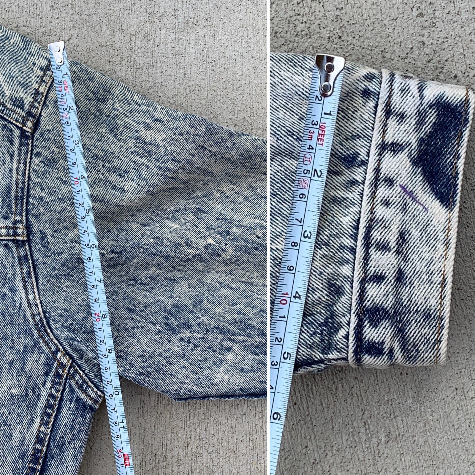 Vintage Cropped Denim Jacket Acid Wash Limited Express EXP Sz 2 (medium) 80s