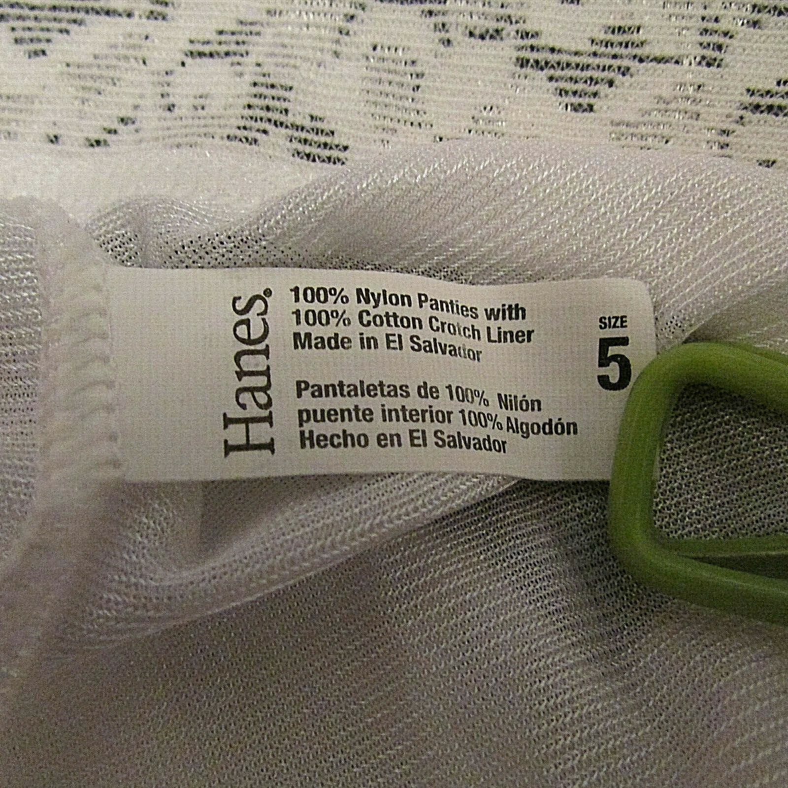 Hanes Shiny Silky Semi Sheer Nylon Lace Waistband Full Cut Granny Brief Pantie 5