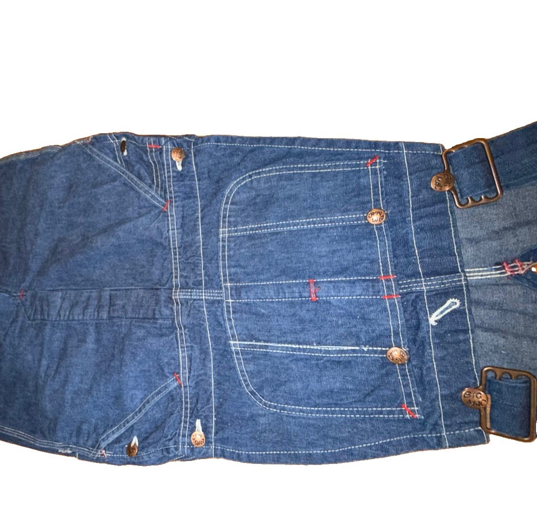 Vintage 1950s 50s Denim Overalls Custom 70s Flare Bell Bottom OOAK Jeans Sz 8