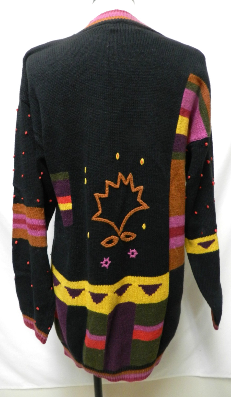 Bonnie and Bill Vintage cardigan sweater Sunflower Oversized Size Sz Medium Md M