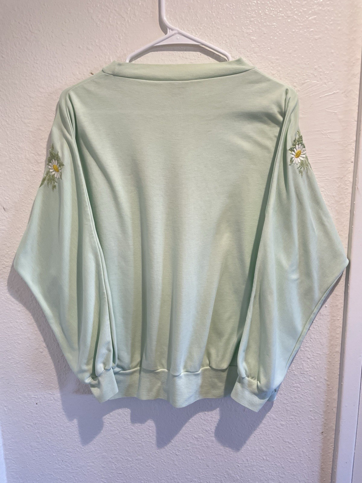 Vtg 70s 80s Cyn Les Shirlee Designs Daisy Embroidered Sweatshirt Large Mint