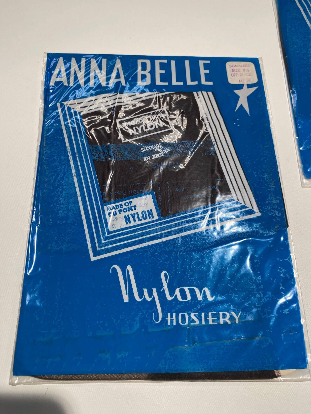 5 Pairs Vintage Annabelle Nylon Stockings 8 1/2″ x 30″ Off Black Mesh RHT SEXY