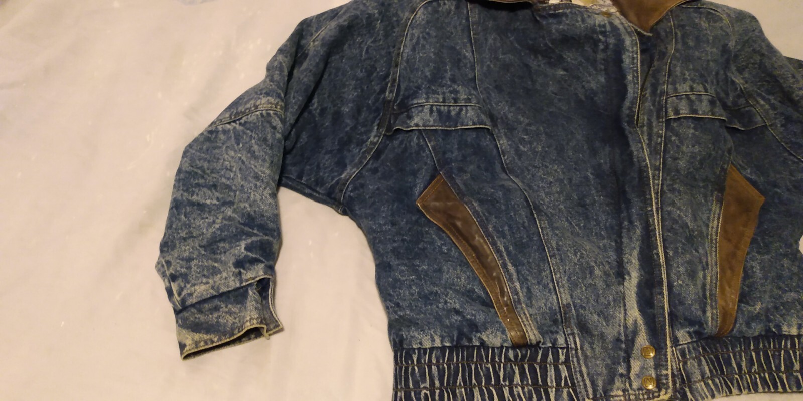 Vintage Acid Wash Denim Jean Jacket Size L Andy Johns Jacket
