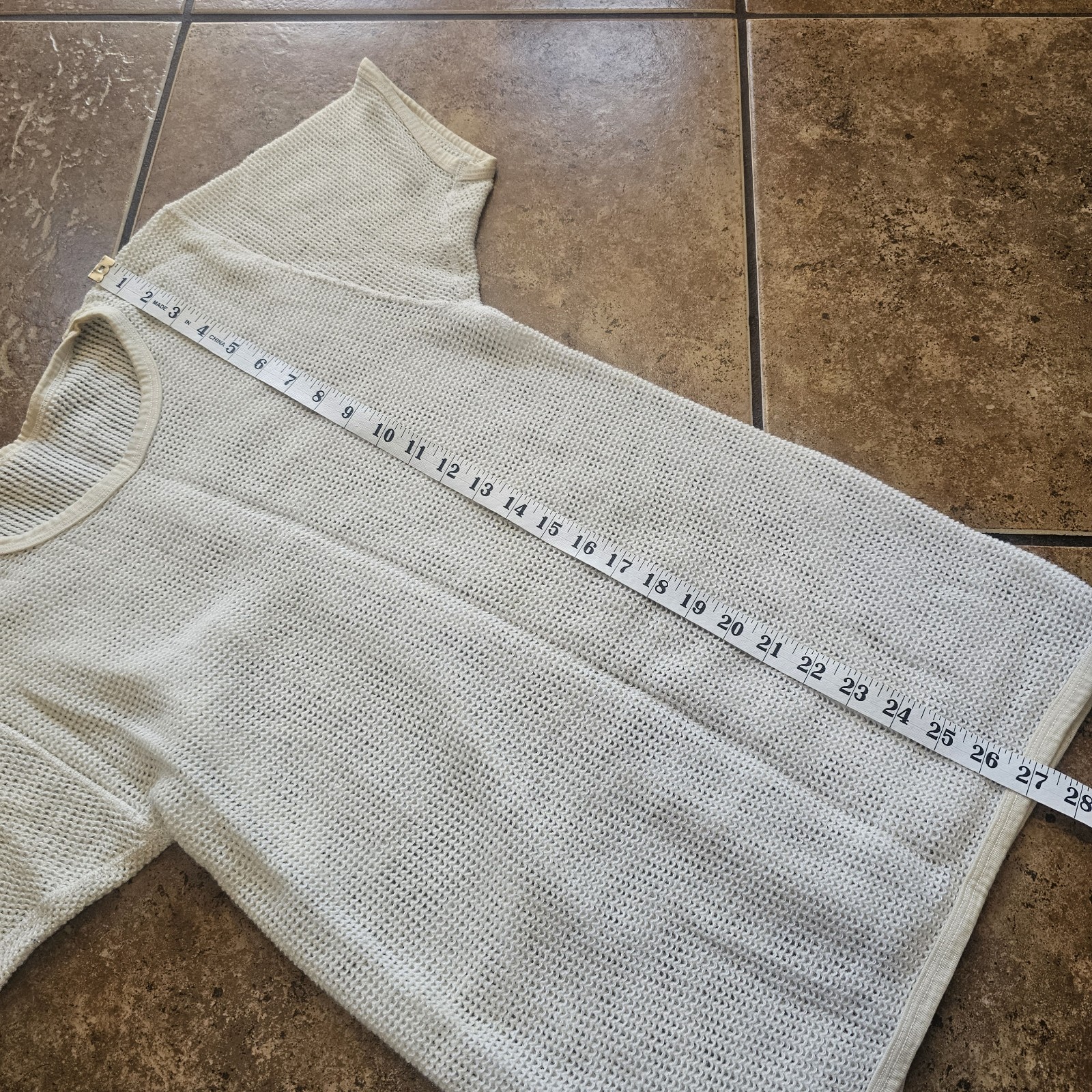 Vintage Janus Waffle Knit Wool Cream 70s Medium Cotton Norway Sweater Top Shirt