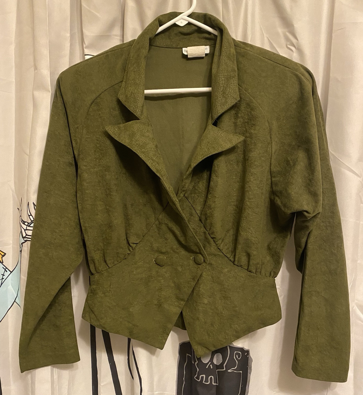 Vtg 80s BLONDIE AND ME Cropped Blazer Jacket Sz 9 Medium Green 100% Polyester