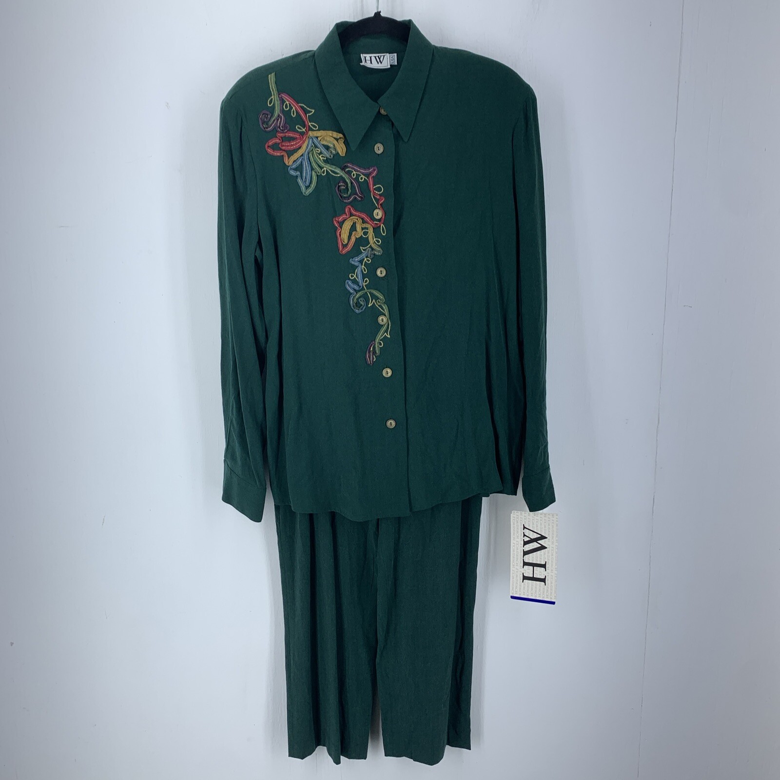 Howard Wolf HW 90’s Pants Suit Multicolor Artsy Wearable Art Embroidered Y2K NEW