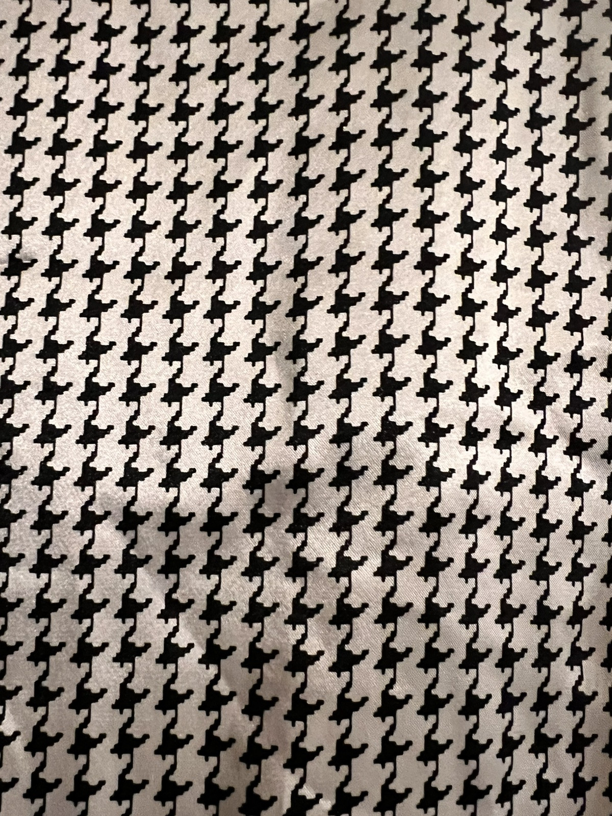 VTG VICTORIAS SECRET Black & White Houndstooth Silky Pajama Top Womens Sz L