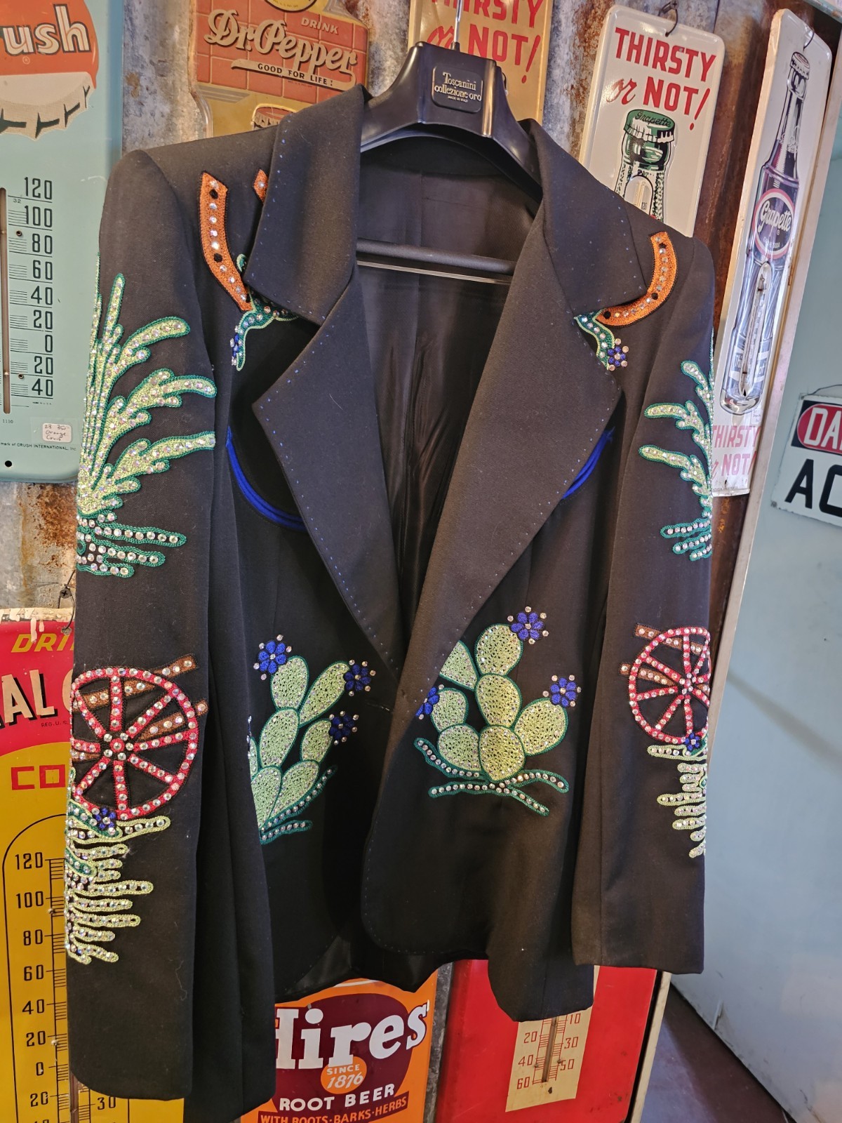 VTG RICKRAGEOUS custom cactus rodeo queen chain stitch western jacket handcraft