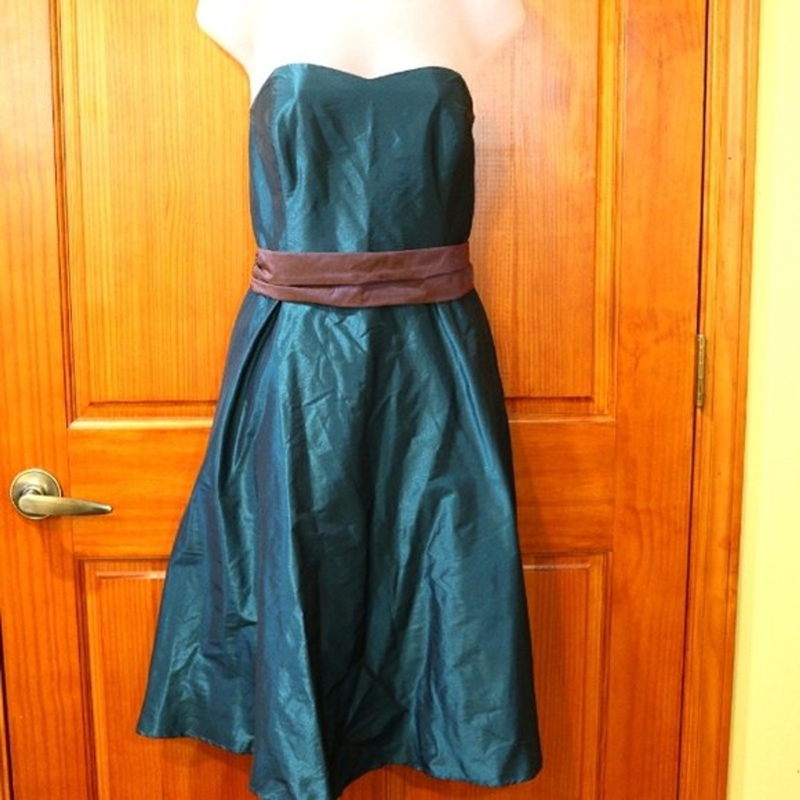 Robin Jordan Taffeta Vintage Prom Dress USA Strapless Short Dress 4