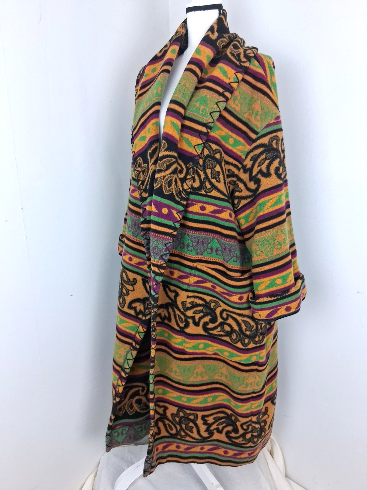 Vintage Byblos 1970’s Blanket Coat by Gianni Versace 100% Wool Unique RARE
