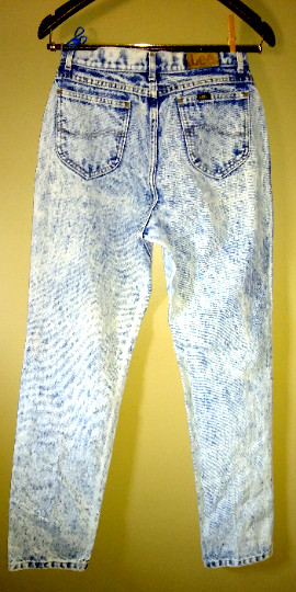 LEE VTG 80s High Waist Jeans Zip Fly Acid Wash MOM JEANS 28 x 30 med 12