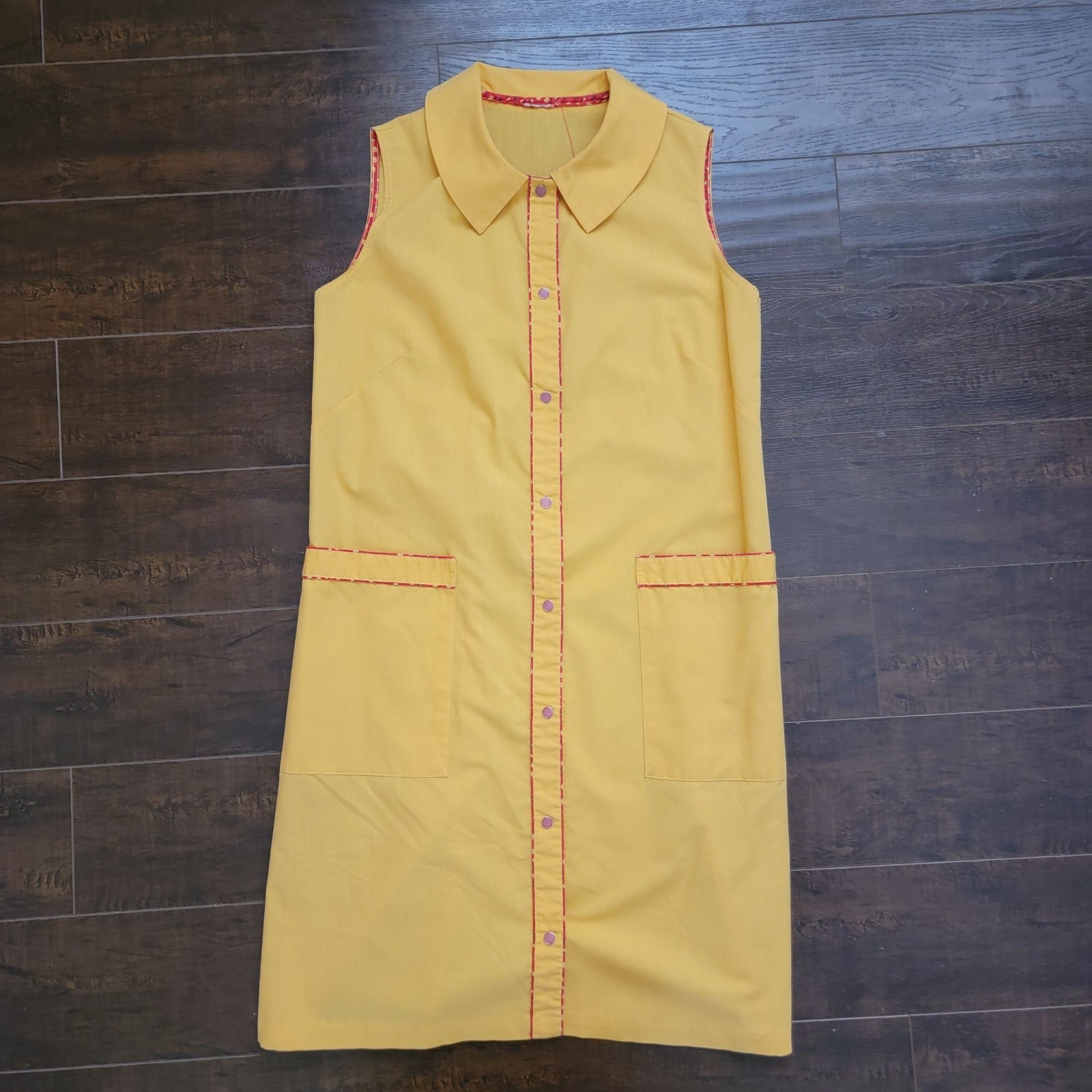 Vintage Dress Yellow 50s Housewife 60s Mod Retro Cosplay Womens S