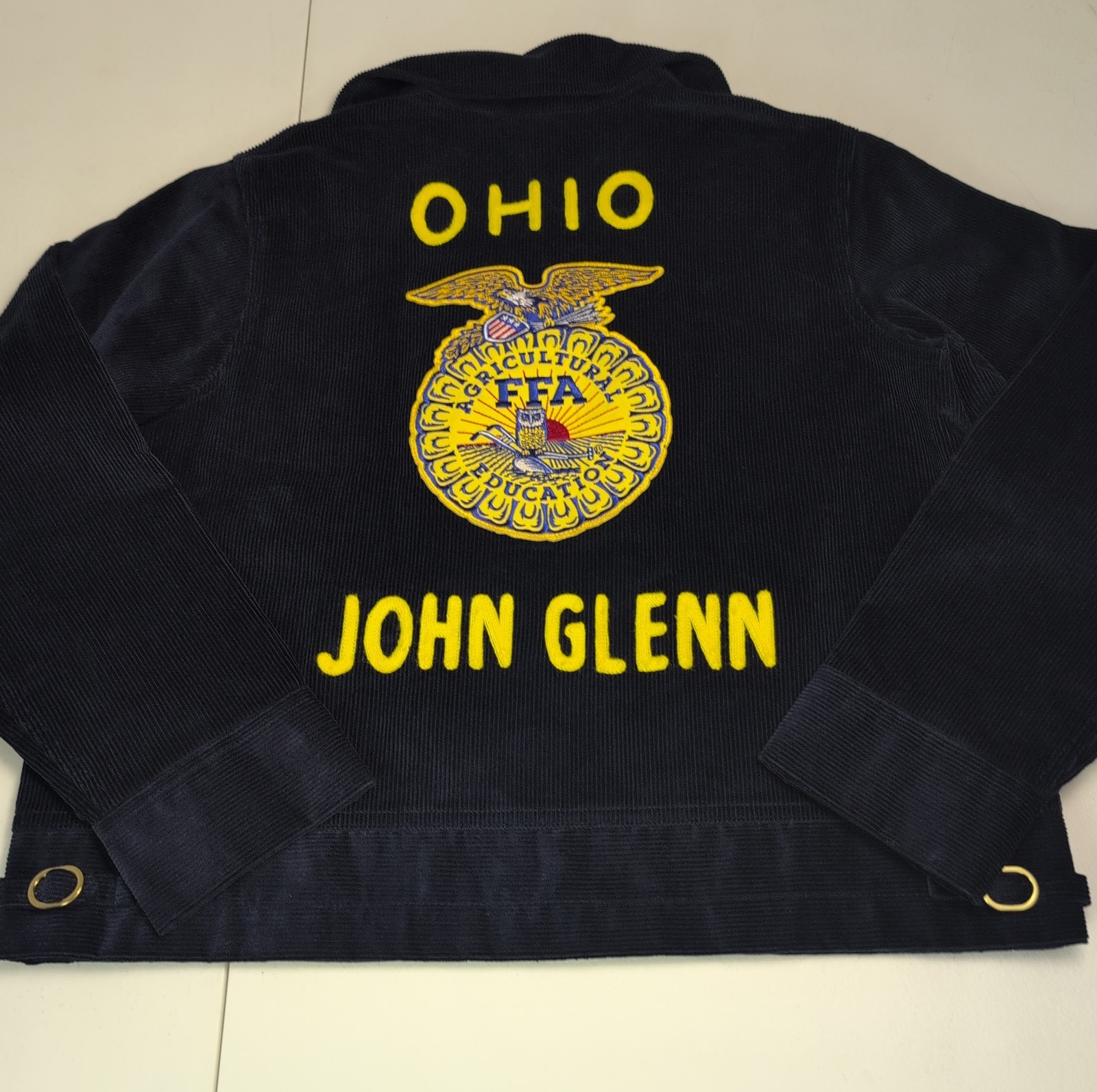 VTG FFA Future Famers Of America Corduroy Jacket Womens 103-38 John Glenn Ohio
