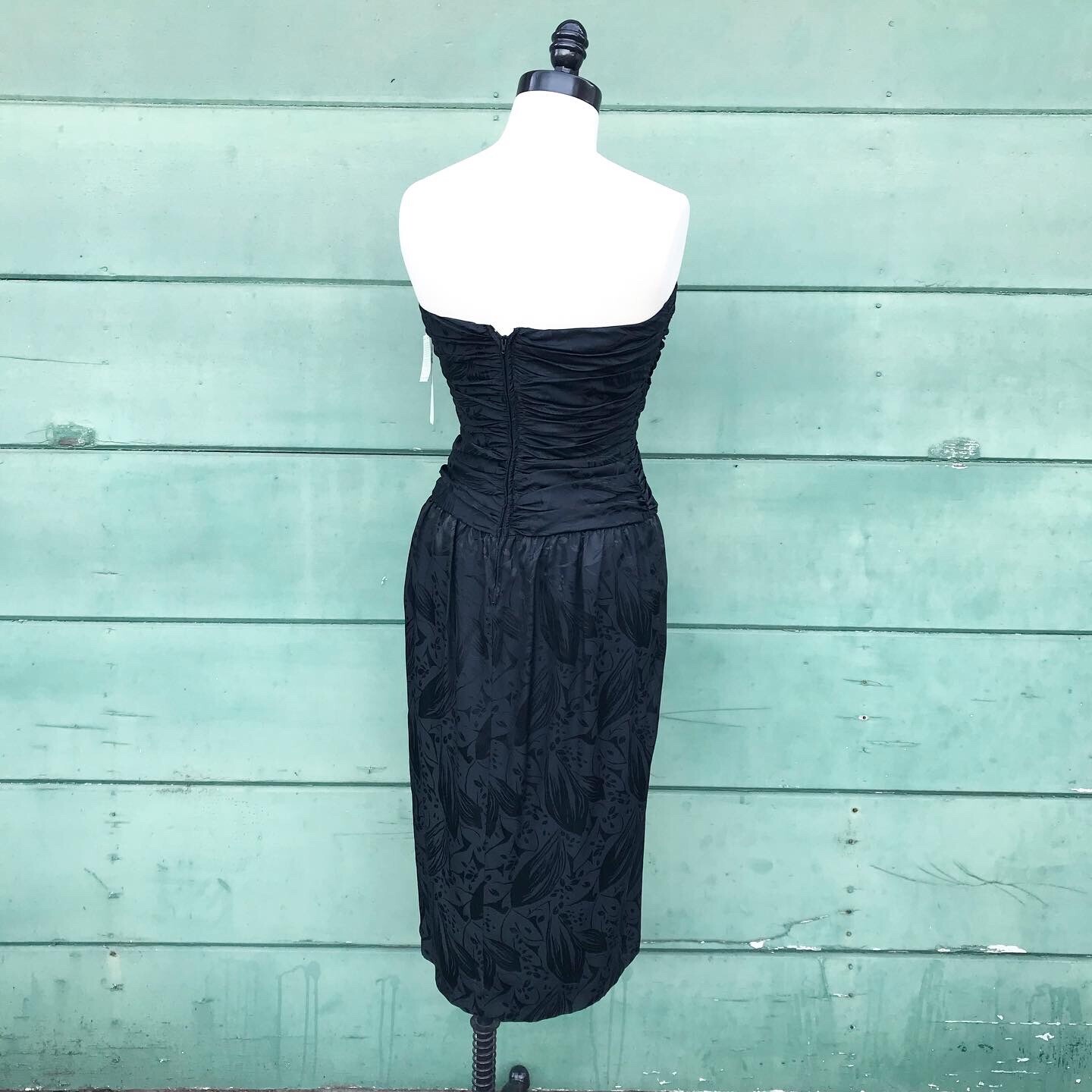 Deadstock NWT 1980’s Vintage 80s 1990’s 90s Black Silk Party Cocktail Dress S M