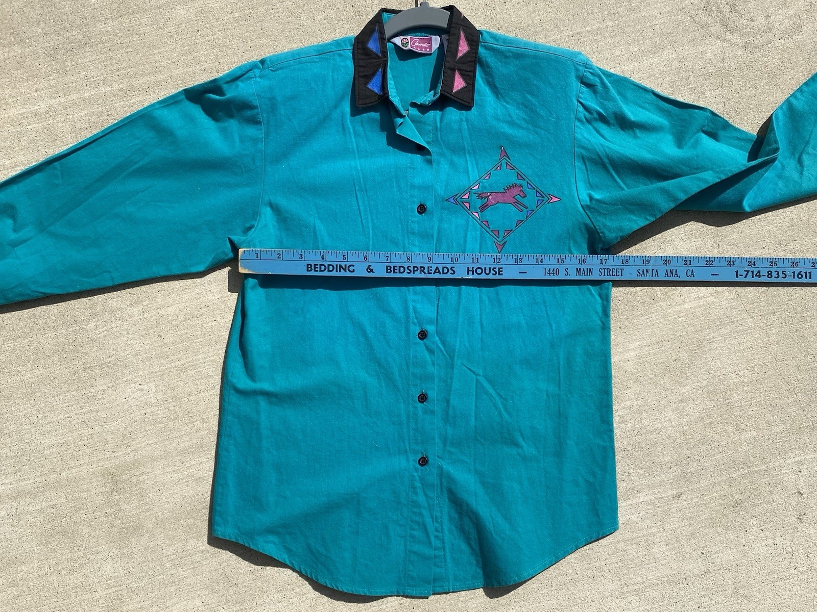 Vtg Cameo Rose Western Southwestern Shirt Top Blouse Horses 80s 90s Cowgirl XS