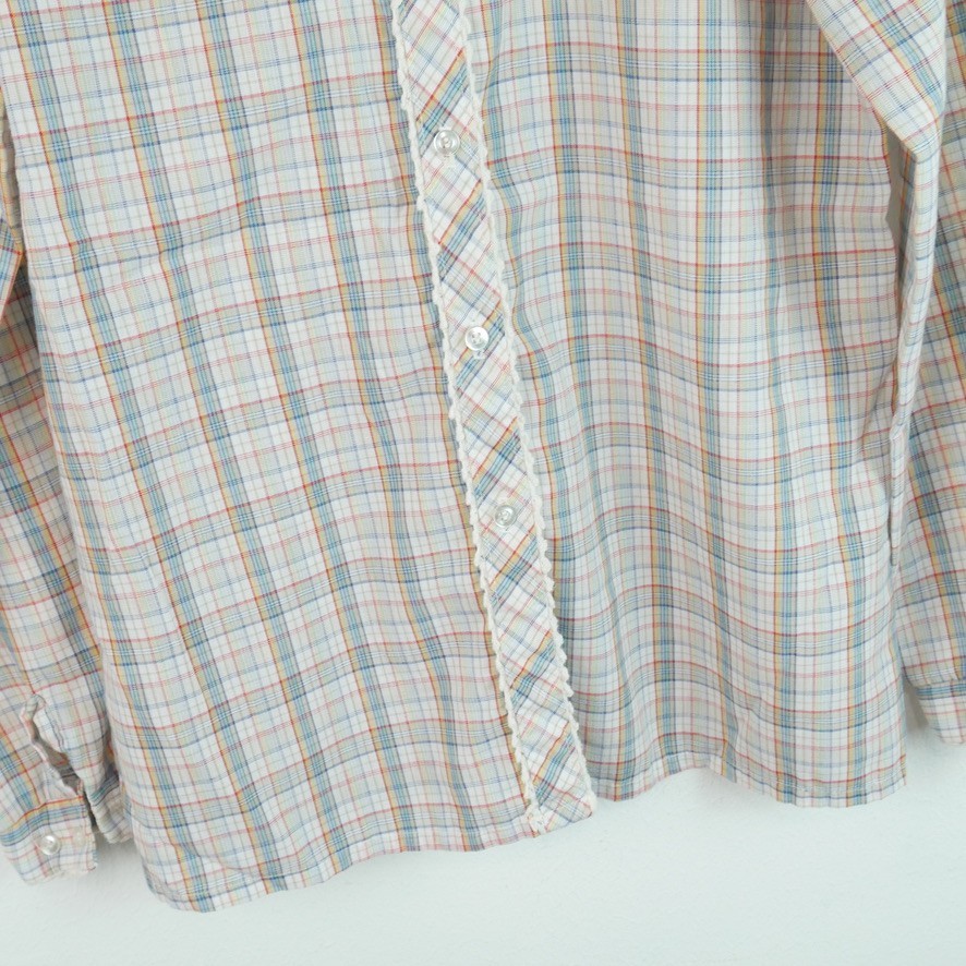 Vintage Western Top Prairie Lace Cowgirl Cottagecore Multicolor Plaid Rodeo M