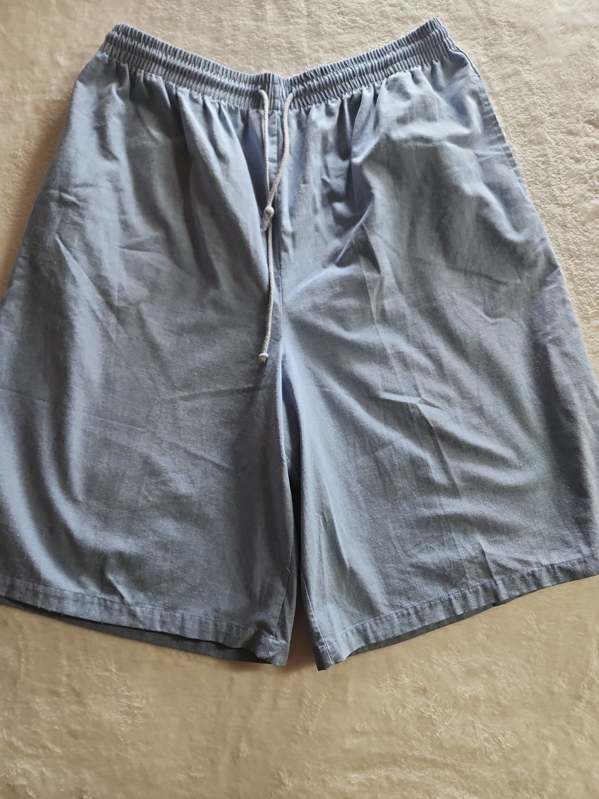 Vintage Classic Elements Culottes Shorts Wide Leg XL Drawstring Blue