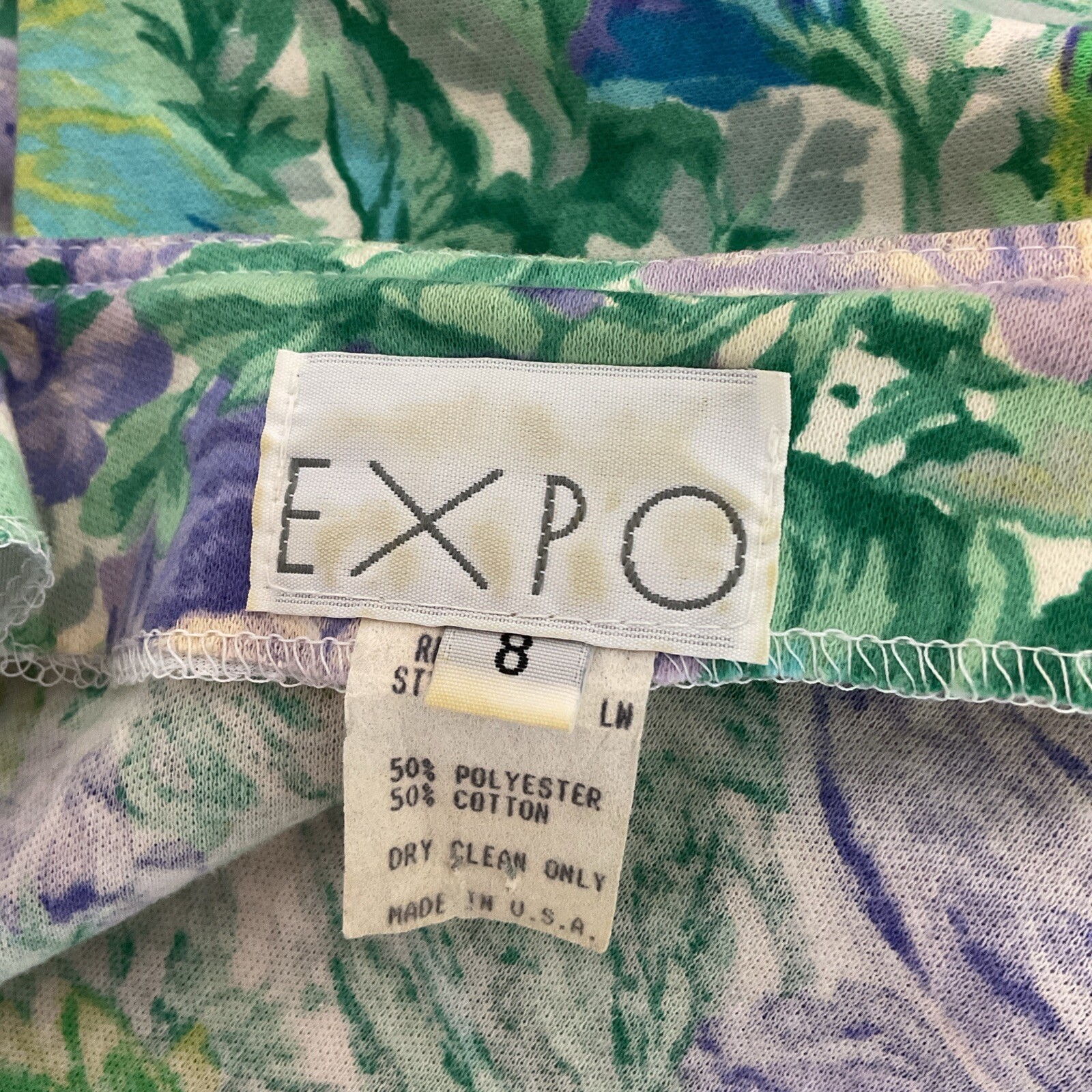 Vintage Expo Dress 80s Floral Sundress Puff Sleeve Cardigan Set Cottagecore Sz 8